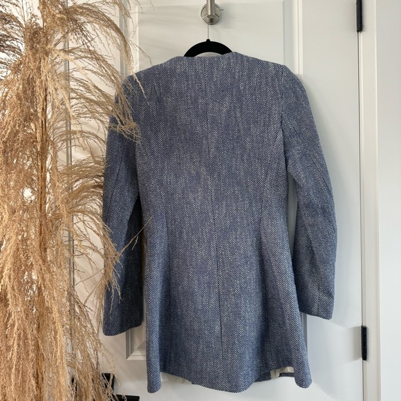 Zara blazer jacket blue zip-up - Picture 3 of 4